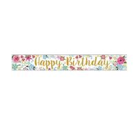Simon Elvin Foil Floral Birthday Wall Banner (Pack Of 6) Multicoloured (One Size)