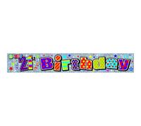 Simon Elvin Foil Holographic 21St Birthday Banner (Pack Of 6) Multicoloured (One Size)