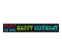 Simon Elvin Foil Holographic Birthday Banner (Pack Of 6) Black (One Size)