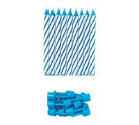 Simon Elvin Glitter Spiral Birthday Candles (Pack Of 6) Blue (One Size)