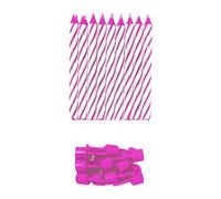 Simon Elvin Glitter Spiral Birthday Candles (Pack Of 6) Pink (One Size)