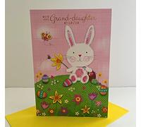 Simon Elvin Granddaughter Easter Card Bunny Rabbit Easter Eggs Flowers