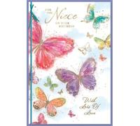 Simon Elvin Niece Birthday Card with Butterflies, 13 x 19 cm