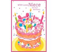 Simon Elvin Niece Birthday Card with Cake Design, 13 x 19 cm