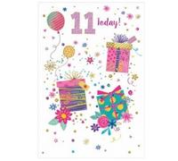 Simon Elvin Present 11th Birthday Greetings Card (Pack of 6) Simon Elvin Multicolor