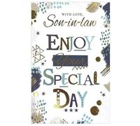 Simon Elvin Son In Law Birthday Card - Male Mens Scene 23cm x 15.5cm (9"x6") E