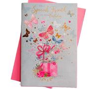 Simon Elvin Special Friend Birthday Card with Butterflies and Flowers, 15 x 23 cm
