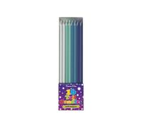 Simon Elvin Spiral Tall Candle & Holder (Pack Of 16) Blue/multicoloured (One Size)