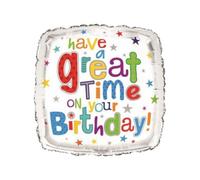 Simon Elvin Stars Happy Birthday Foil Balloon Silver/multicoloured (One Size)