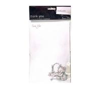 Simon Elvin Teddy Bear Thank You Card (Pack of 20) in White Simon Elvin White