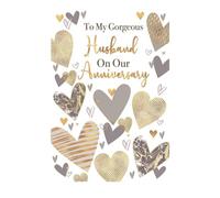 Simon Elvin To My Gorgeous Anniversary Greetings Card (Pack of 6) in White Simon Elvin White
