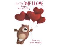 Simon Elvin Valentine's Day Card for the One I Love, Teddy Bear with Heart Balloons Design, Romantic Greeting Card