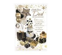 Simon Elvin With Love Dad Cake Birthday Greetings Card (Pack of 6) in Off-White Simon Elvin Off-White