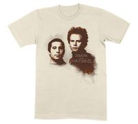 Simon & Garfunkel Men's Faces Cotton T-Shirt in Natural | Size: Large Simon & Garfunkel Natural L