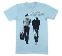 Simon & Garfunkel Men's Walking Cotton T-Shirt in Light Blue | Size: XL Simon & Garfunkel Light Blue XL