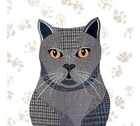 Simon Hart "British Short Hair Canvas Print, Multi-Colour, 40 x 40 cm