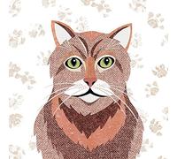 Simon Hart "Ginger Tom Canvas Print, Multi-Colour, 40 x 40 cm