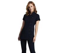 Simon Jersey Asymmetric Style Navy Beauty Tunics for Women UK in Size 12 Durable Scrub Tops for Beauty Therapist Uniform, Medical Uniforms & Scrubs, Easy Care Salon Tunics for Women