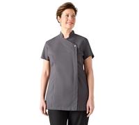 Simon Jersey One Button Beauty Tunic (Grey). Beauty Tunics for Women UK in Size 20. Durable Beauty Therapist Uniform, Easy Care Salon Tunics for Women UK - Quality Work Wear & Uniforms
