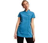 Simon Jersey One Button Beauty Tunic (Teal). Beauty Tunics for Women UK in Size 20. Durable Beauty Therapist Uniform, Easy Care Salon Tunics for Women UK - Quality Work Wear & Uniforms
