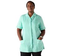 Simon Jersey Women's Healthcare Tunic (Eau De Nil/White). Nurses Uniforms for Healthcare Women in Size 6. Carers Uniform Tunic with Pockets, Scrub Tops for Women UK - Quality Work Wear & Uniforms