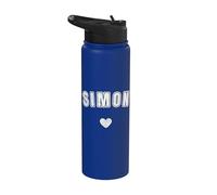 Simon Name Cute Heart Retro Love Simon Stainless Steel Insulated Water Bottle