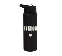 Simon Name Cute Heart Retro Love Simon Stainless Steel Insulated Water Bottle