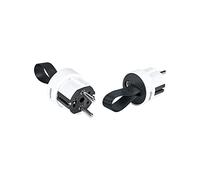 Simon 16A 250V Plug with Ground Socket incorporate a Nylon Tape to Unplug conveniently and Easily, White, 0