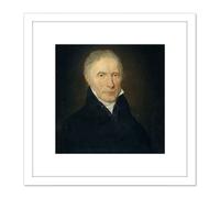 Simon Portrait Heinrich Crone 8X8 Inch Square Wooden Framed Wall Art Print Picture with Mount Artery8 White One Size