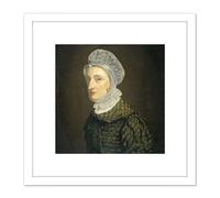 Simon Portrait Maria Mann 8X8 Inch Square Wooden Framed Wall Art Print Picture with Mount Artery8 White One Size