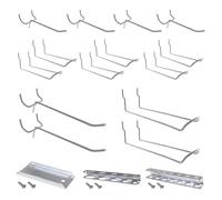 Simon Rack Assortment of Pegboard Hooks, Tool Holder, Pack of 17, Galvanised