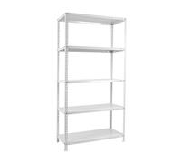 Simon Rack Garage Shelving Units 1800x800x400 mm, 5 Tier Steel Rack, 100 kg per Shelf, White - Comfort
