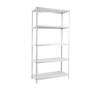 Simon Rack Garage Shelving Units 1800x900x400 mm, 5 Tier Steel Rack, 100 kg per Shelf, White - Comfort