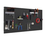 Simon Rack Simonwork 900 x 600 mm Charcoal Grey Tool Organiser with 14 Hooks and 3 Holders