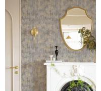 Simon&Siff Textured Wallpaper Distressed Concrete Wallpaper 17.3in x 39.4ft White/Gold/Gray Metallic Modern Wall Paper Non Woven Neutral for Bedroom Traditional Wall Paper Need Adhesive