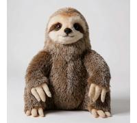 Simon the Three Toed Sloth Soft Plush Toy, Realistic Faux-Fur Stuffed Animal, 26 cm