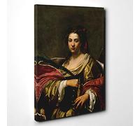 Simon Vouet St Catherine Canvas Print | Gallery Wrapped 30mm Frame Wall Art | 30x20 inches | Ready to Hang | Modern Picture | Living Room Bedroom Lounge Office