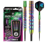 WINMAU Simon Whitlock Urban World Cup Edition 23g Gram Professional Steeltip Tungsten Darts Set with Flights and Stems (Shafts)