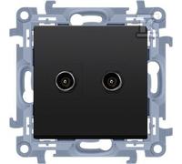 SIMON10 CASF2.01/49 Dual F Antenna Socket Black Matt