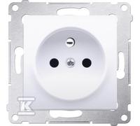 54 White Module 1x Schuko Socket with Shutters Screw Terminals