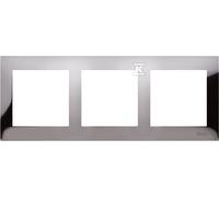 Simon54 DR3/67 3-Gang Dark Steel Frame IP20/IP44