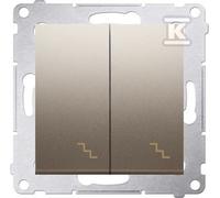 Simon54 DW6/2.01/44 Double 2-Way Switch 10 AX Matt Gold