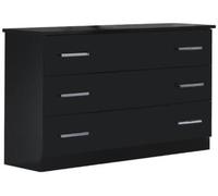 Simona Black Italian 3 Drawer Dresser