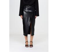 SIMONA CORSELLINI High-Waisted Faux Leather Pencil Skirt with Front Slit - Size: 42 - female