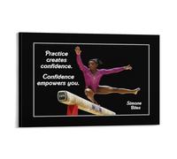 Simone Biles Gymnastics 'Confidence' Motivational Poster Decorative Painting Canvas Wall Posters And Art Picture Print Modern Family Bedroom Decor Posters 08x12inch(20x30cm)