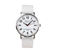 Simone Chic Watch for Nurse, Medical Professionals and Students - with Second Hand, Easy Read Dial - Hour & Second Arabic Time Indicator, and Silicone Band with Various Colour Choice, White