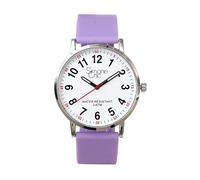 Simone Chic Watch for Nurse, Medical Professionals and Students - with Second Hand, Easy Read Dial - Hour & Second Arabic Time Indicator, and Silicone Band with Various Colour Choice, Purple