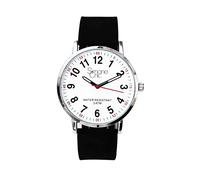 Simone Chic Watch for Nurse, Medical Professionals and Students - with Second Hand, Easy Read Dial - Hour & Second Arabic Time Indicator, and Silicone Band with Various Colour Choice, Black, Easy