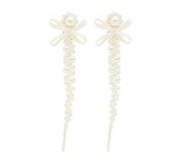 Simone Rocha Petite Bow Faux Pearl-embellished Drop Earrings - One Size