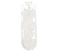 Simone Rocha Preloved Floral-Applique Mesh Midi Dress In White Polyester In Ecru Ecru